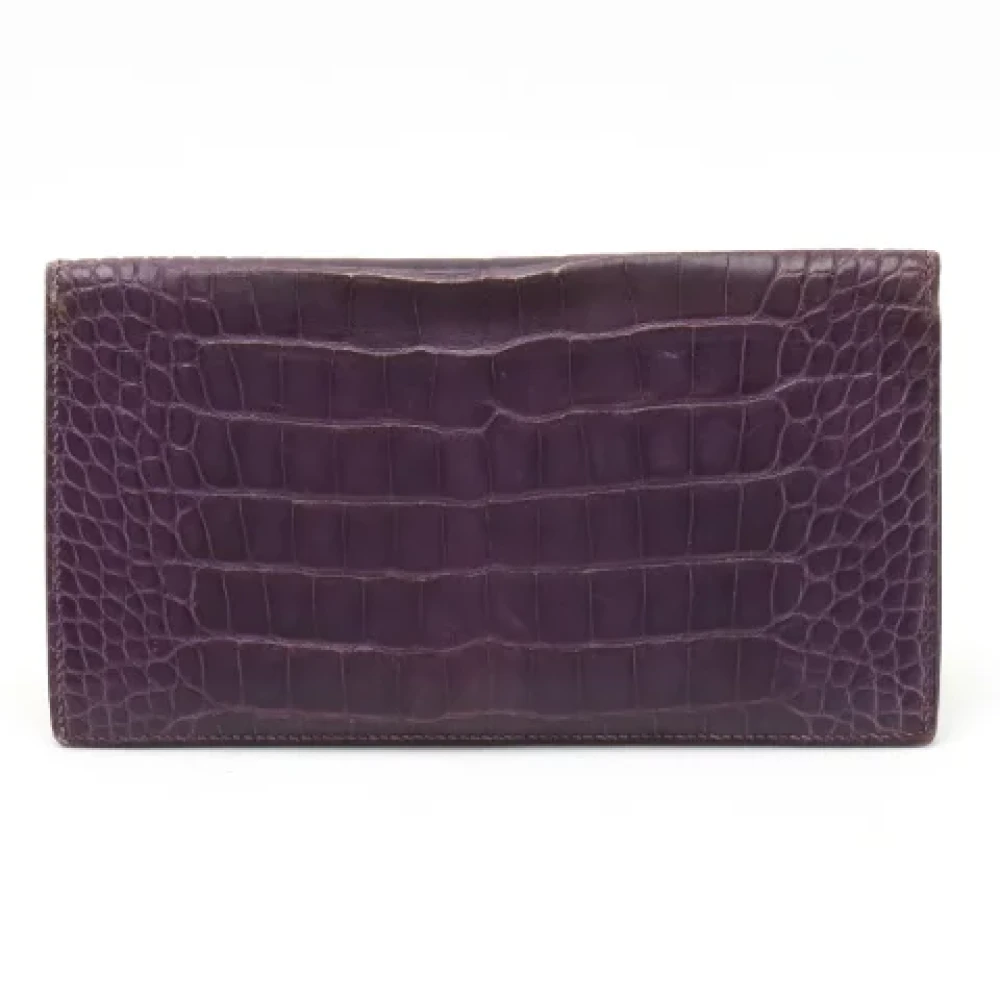 Hermès Vintage Pre-owned Leather wallets Purple Dames