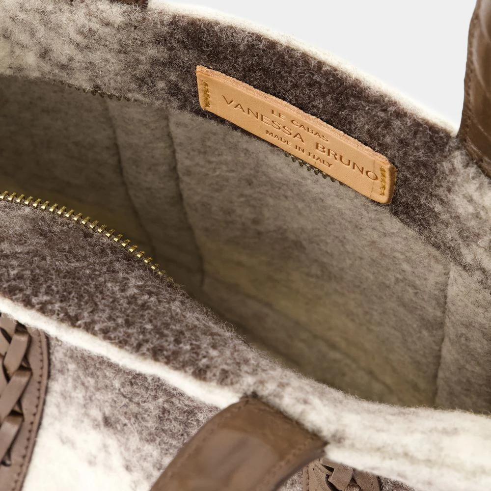 Vanessa Bruno Bruine Wol Shopper Tas met Glitterende Handvatten Brown Dames