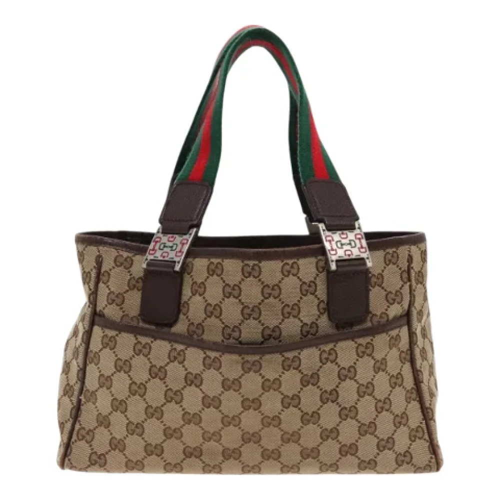 Gucci Vintage Pre-owned Canvas gucci-bags Beige Dames