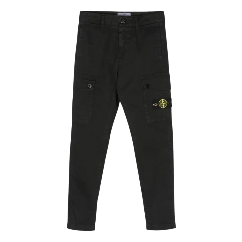 Stone Island Cargo Stil Svarta Byxor Black, Pojke