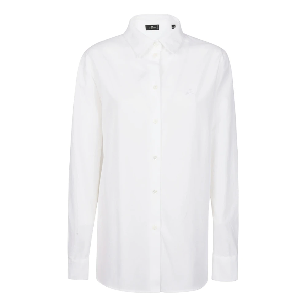 ETRO Witte Oxford Boyfit Overhemd White Dames
