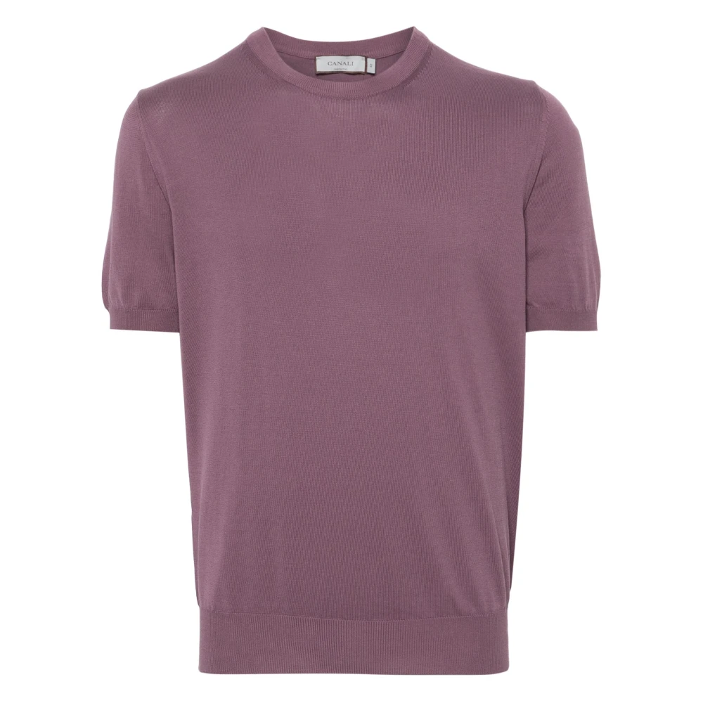 Canali T-Shirts Purple Heren