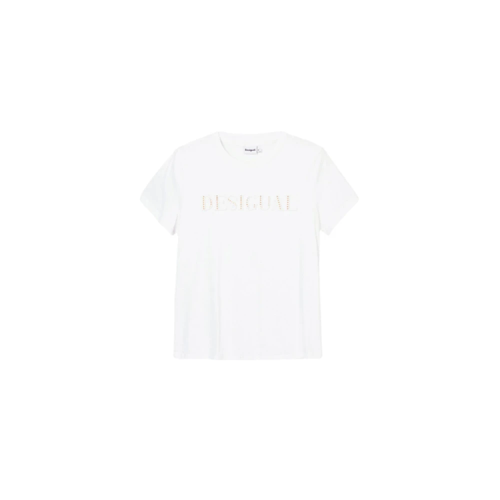 Desigual Korte Mouw T-shirt White Dames