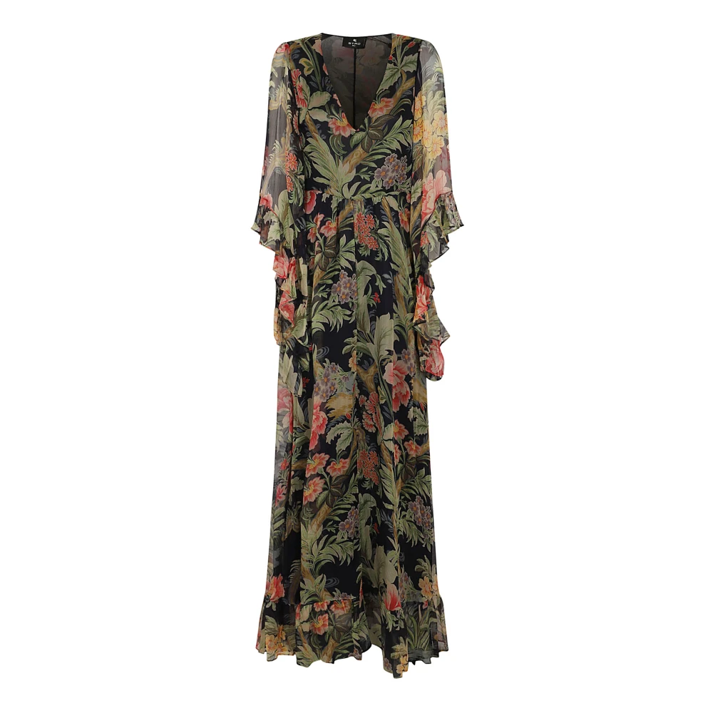 ETRO Blauwe Zijden Jurk Elegant Gelegenheid Stijl Multicolor Dames