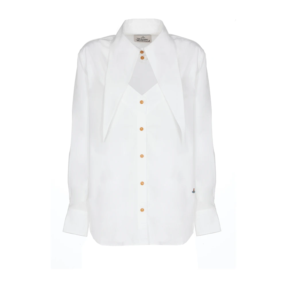 Vivienne Westwood Witte Katoenen Damesoverhemd met Maxi Kraag White Dames