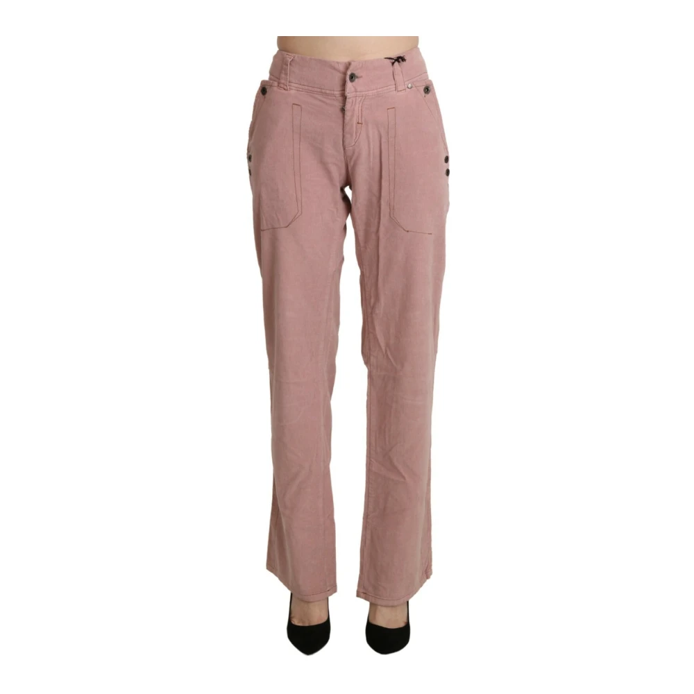 Ermanno Scervino Women's Pink High Waist Straight Trouser