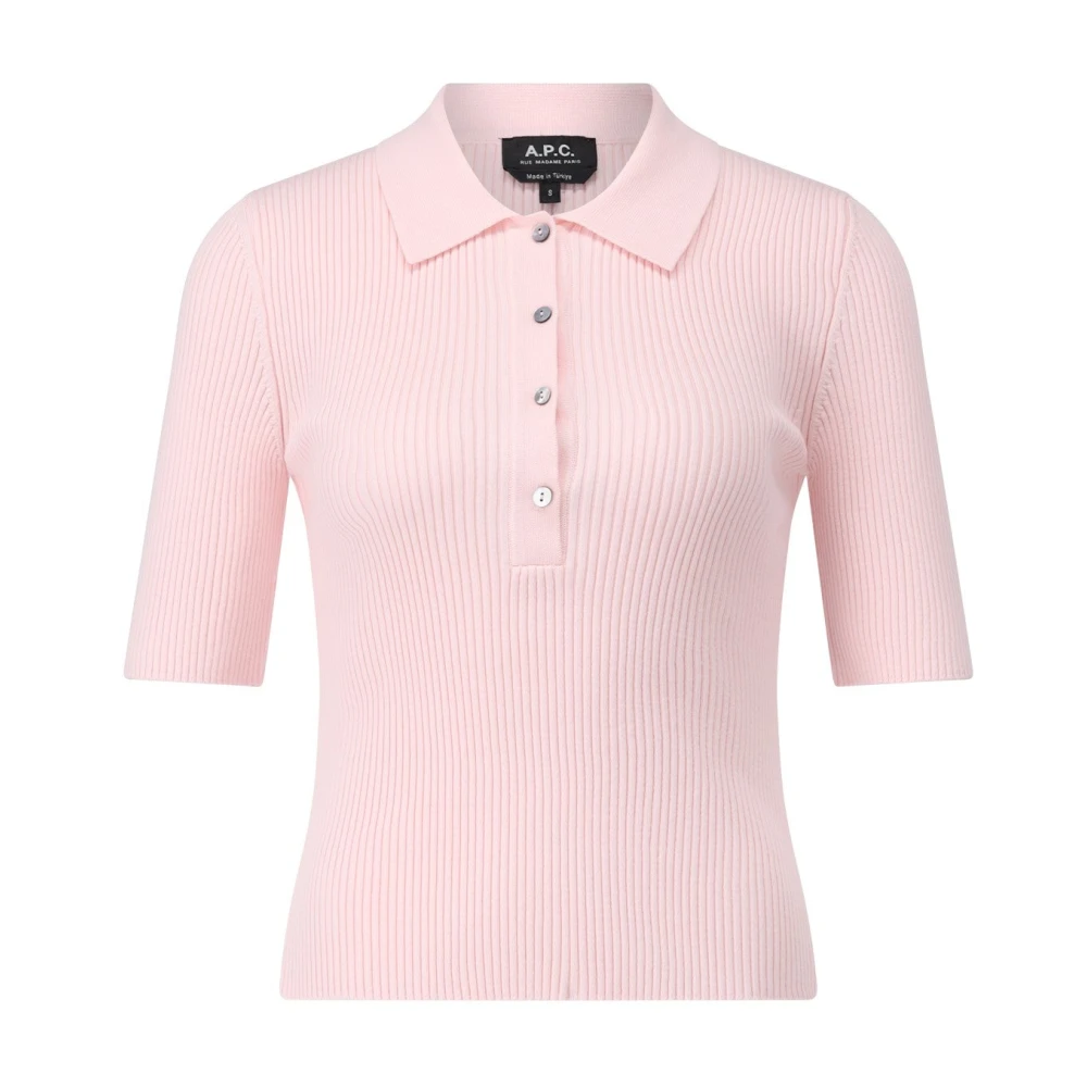 A.p.c. Gebreide Polo Shirt Pink Dames