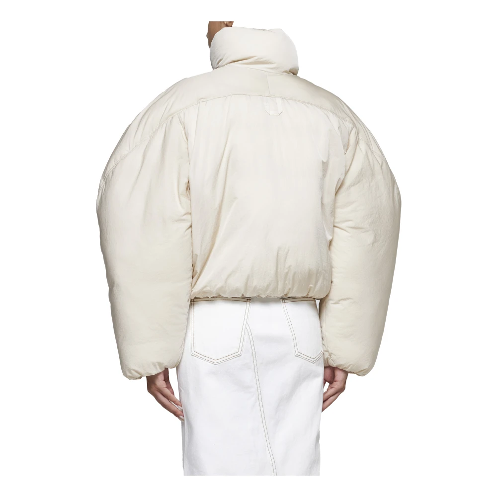 Jacquemus Korte Gewatteerde Nylonjas White Dames