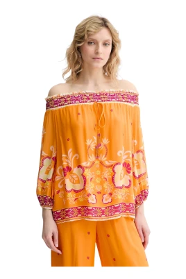 Off-shoulder Printed Blouse