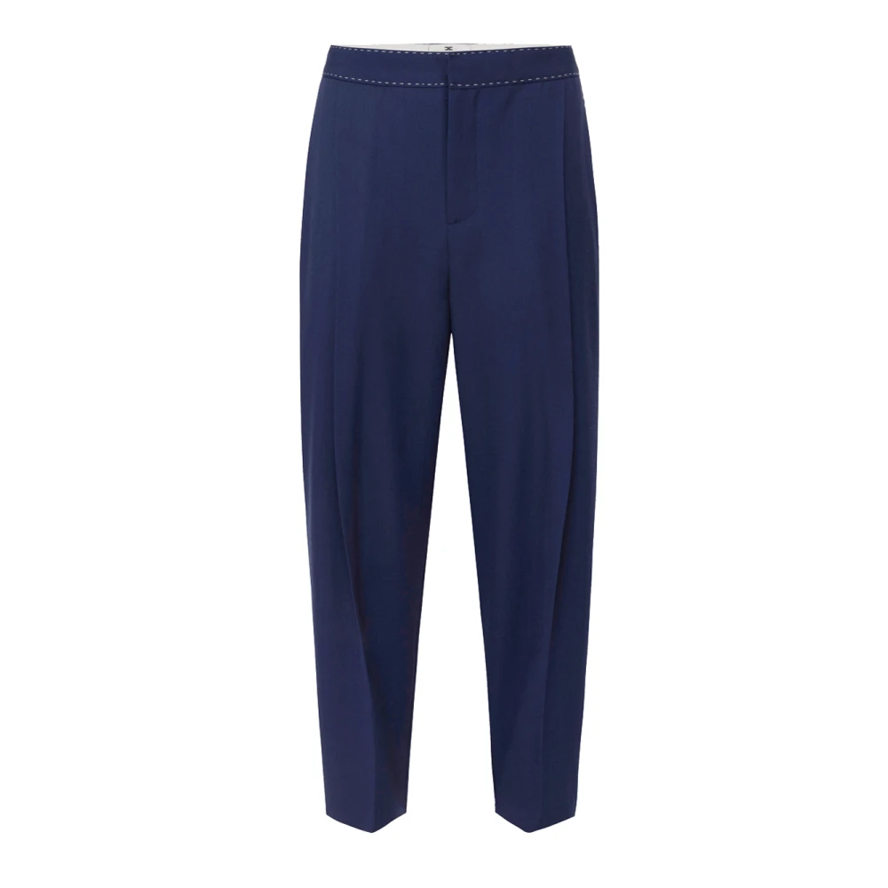 Elisabetta Franchi Blauwe Cropped Wollen Broek Chic Look Blue Dames