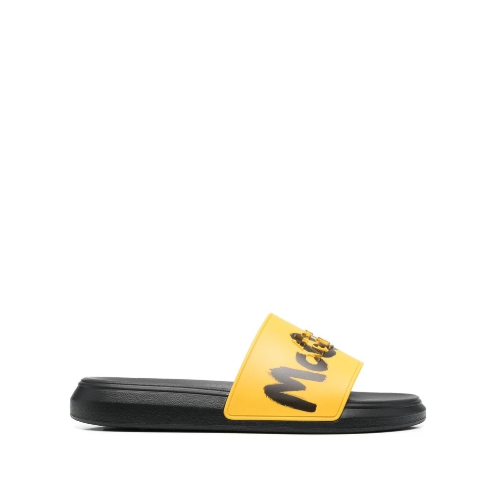 Alexander McQueen Gula sandaler med djärvt graffiti-mönster Yellow, Herr