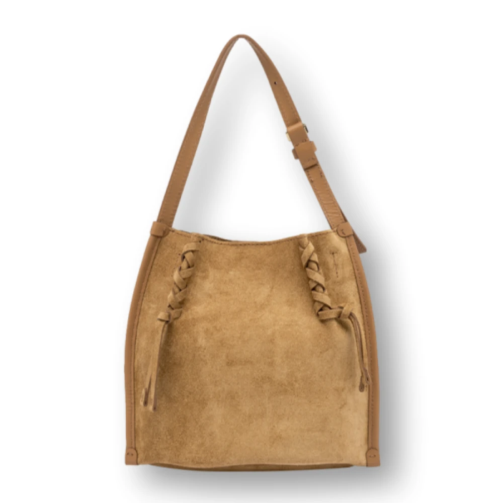 Gianni Chiarini Trendy Suède Handtas met Iconische Details Brown Dames