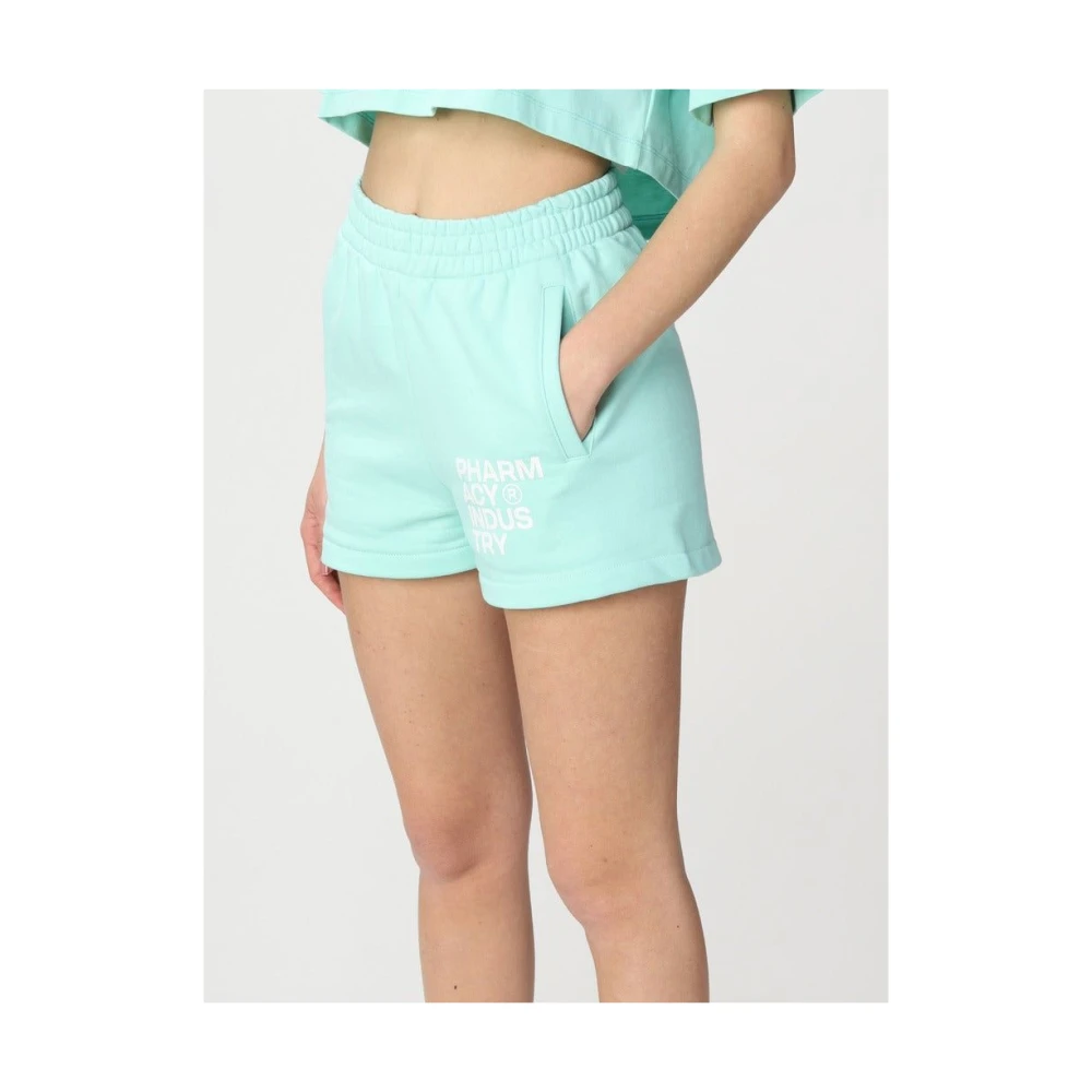 Pharmacy Industry Katoenen shorts met merklogo Green Dames