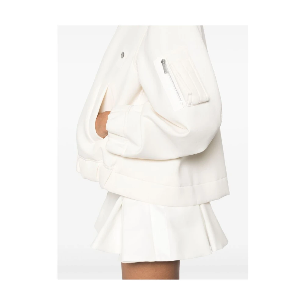 Sacai Witte Ritsjas Elastische Manchetten White Dames