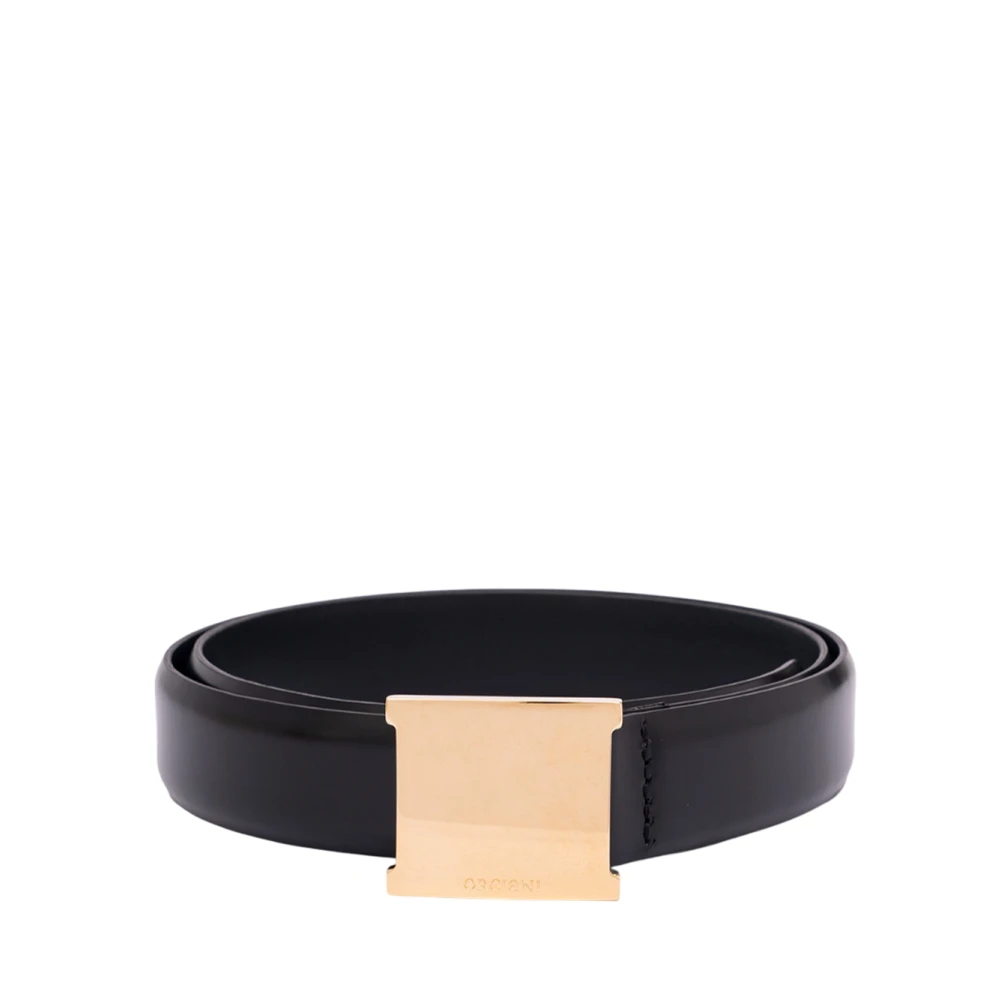 Orciani Men's Black Belts, 100 Cm, Reversible Leather Belt In Two Tones