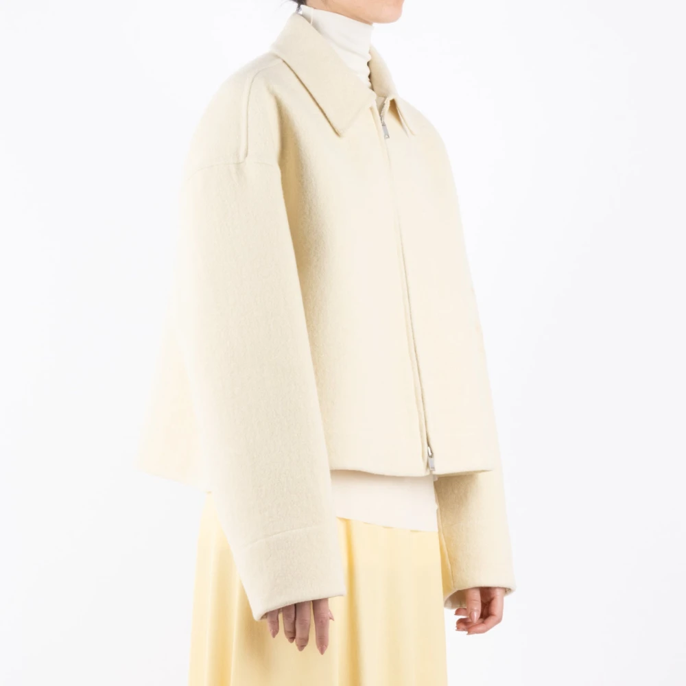 Jil Sander Parel Wollen Jas White Dames