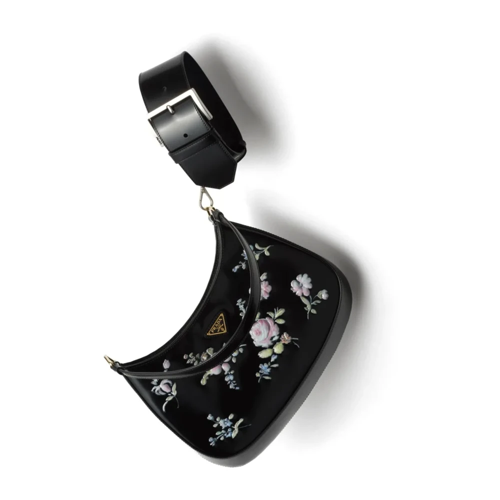 Prada Leren Polsband Kreeftklauwsluiting Black Dames