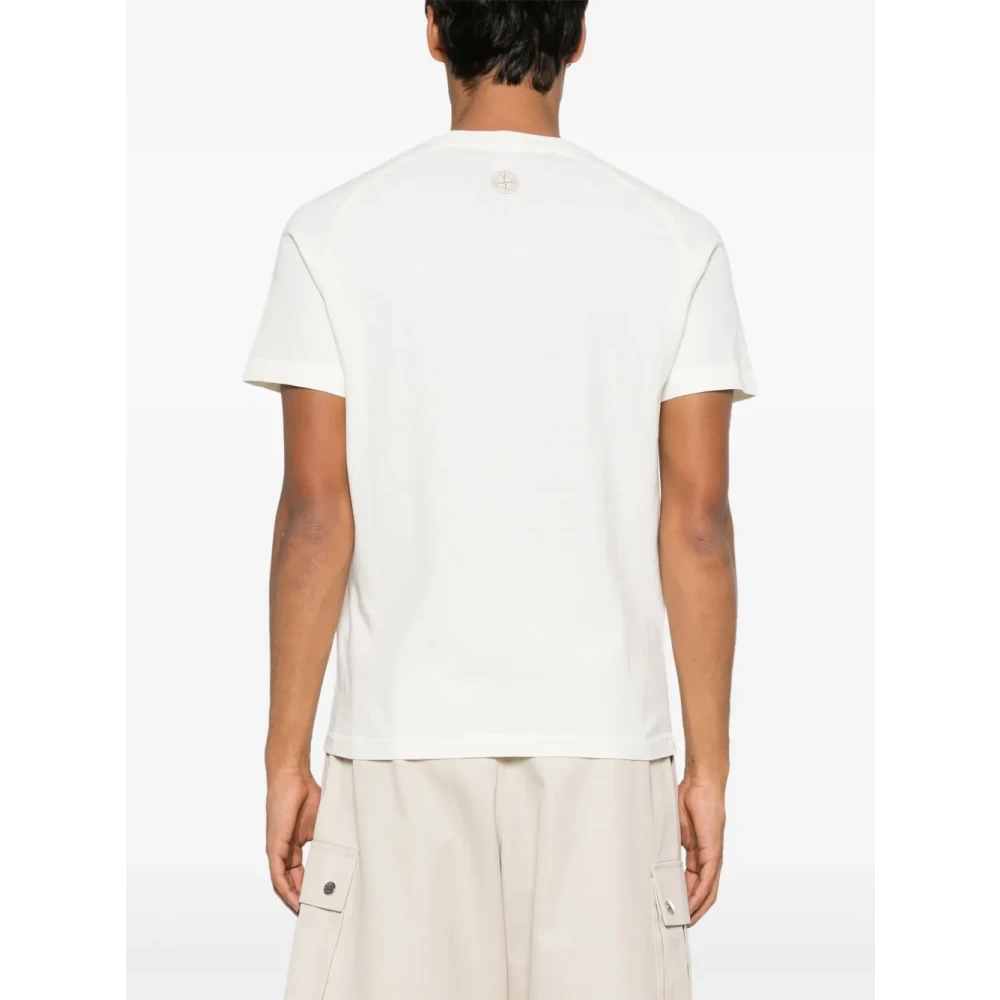 Stone Island Witte Crew Neck T-shirt met Front Print White Heren