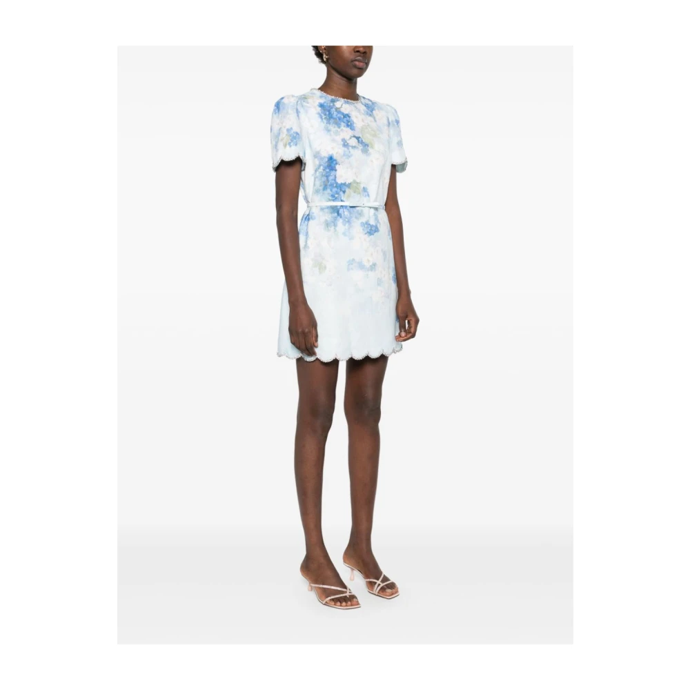 Zimmermann Blauwe Hemel Bloemen Kristal Jurk Blue Dames