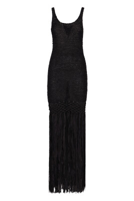 fringed-hemline-openwork-knit-dress