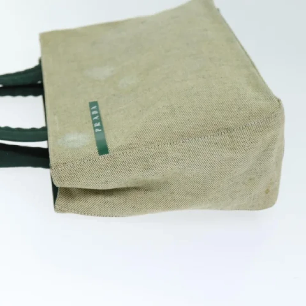 Prada Vintage Pre-owned Canvas handbags Beige Dames