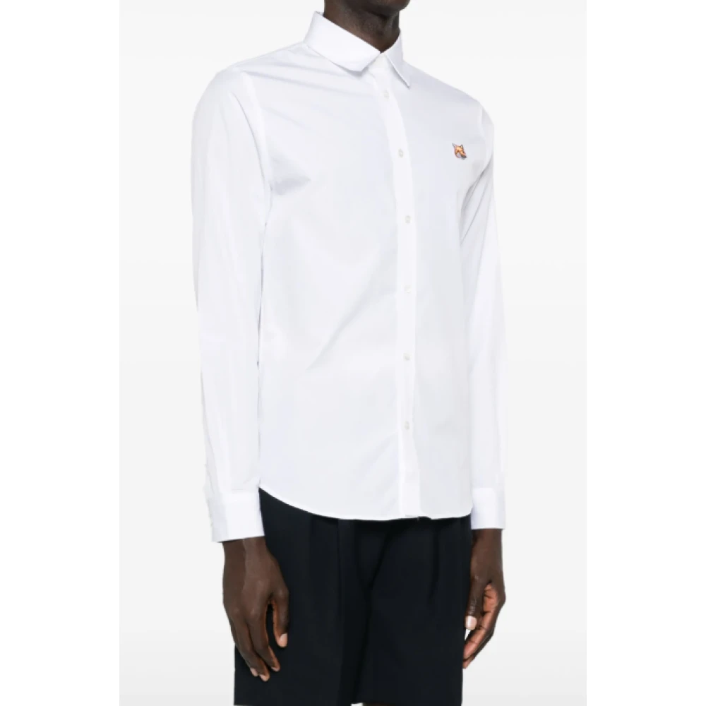 Maison Kitsuné Witte Vos Lange Mouwen Shirt White Heren