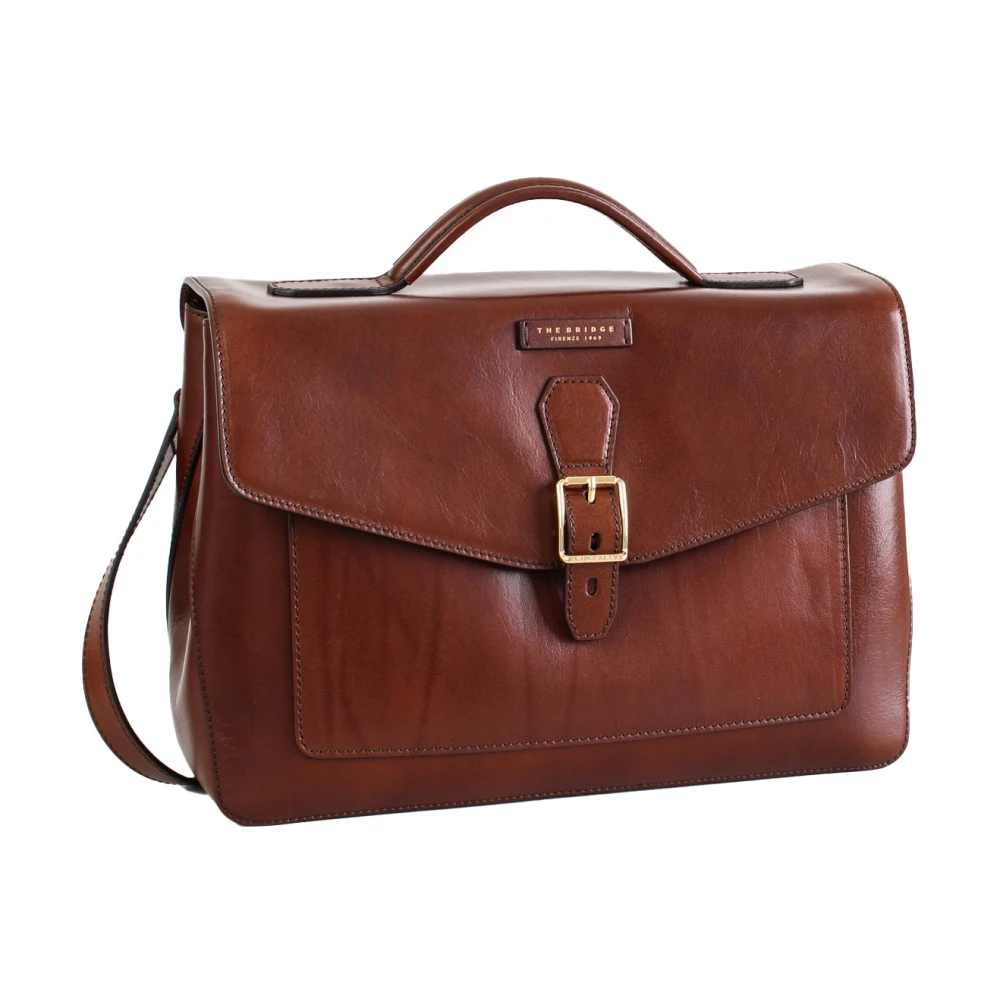 The Bridge Men's Brown Leather Messenger Bag