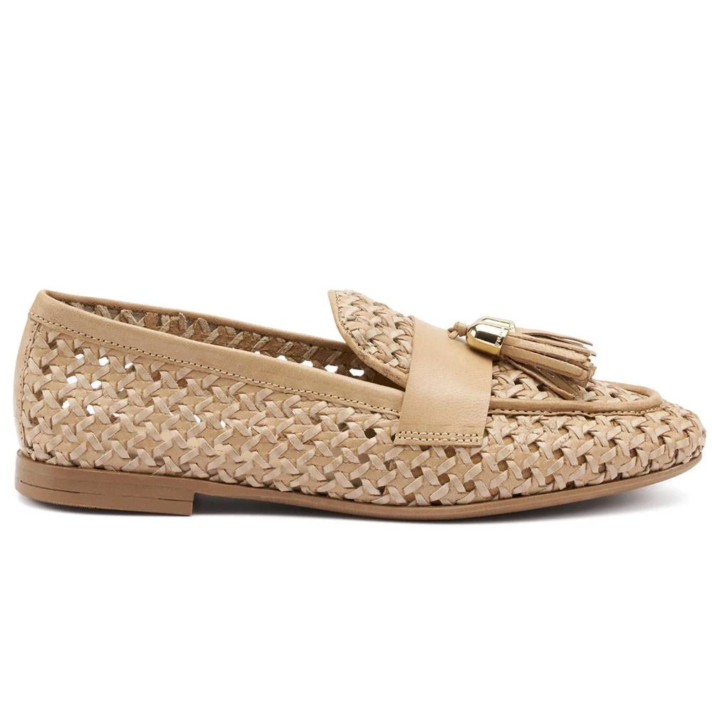 Frau Beige Handwoven Leather Loafers - Female - Loafers - 7 Uk - Shoes