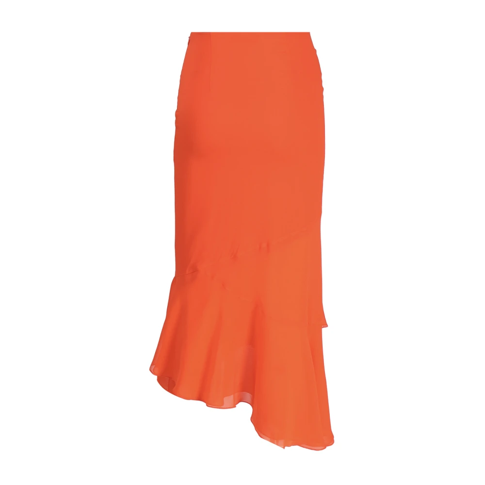 Andamane Oranje Zijden Asymmetrische Midi Rok Orange Dames