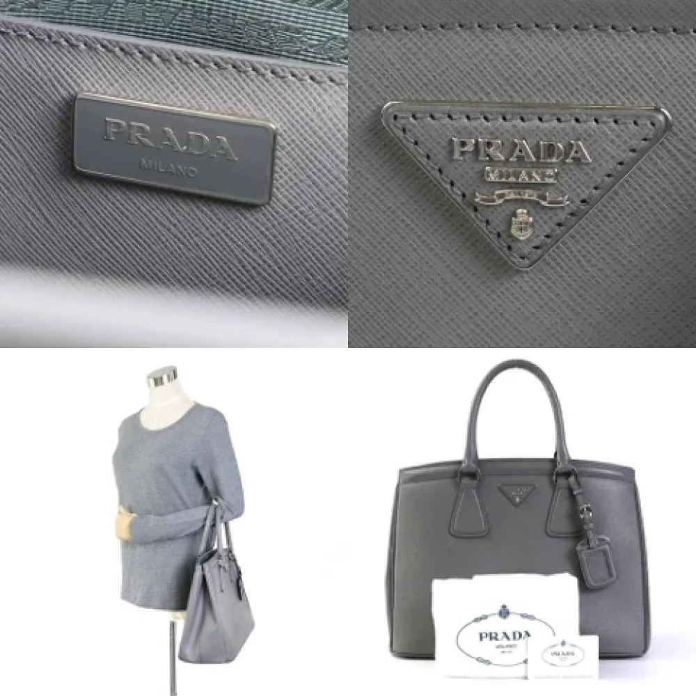 Prada Vintage Pre-owned Leather prada-bags Gray Dames