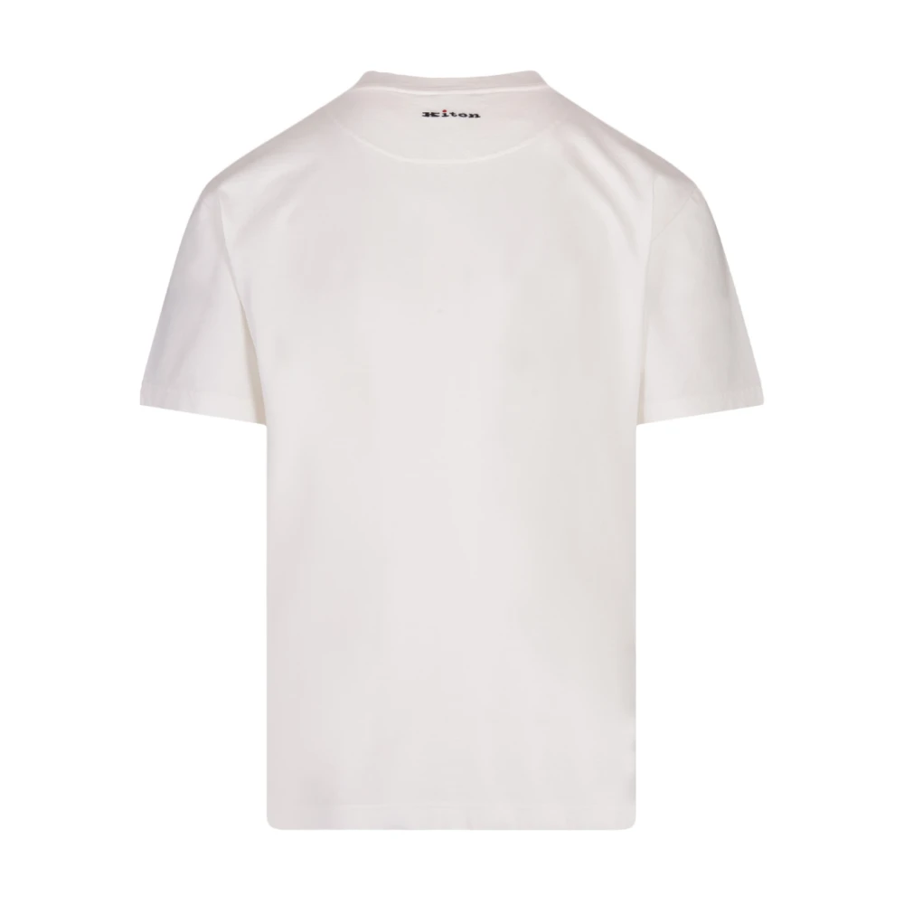 Kiton Klassiek Wit T-shirt met Logo White Heren