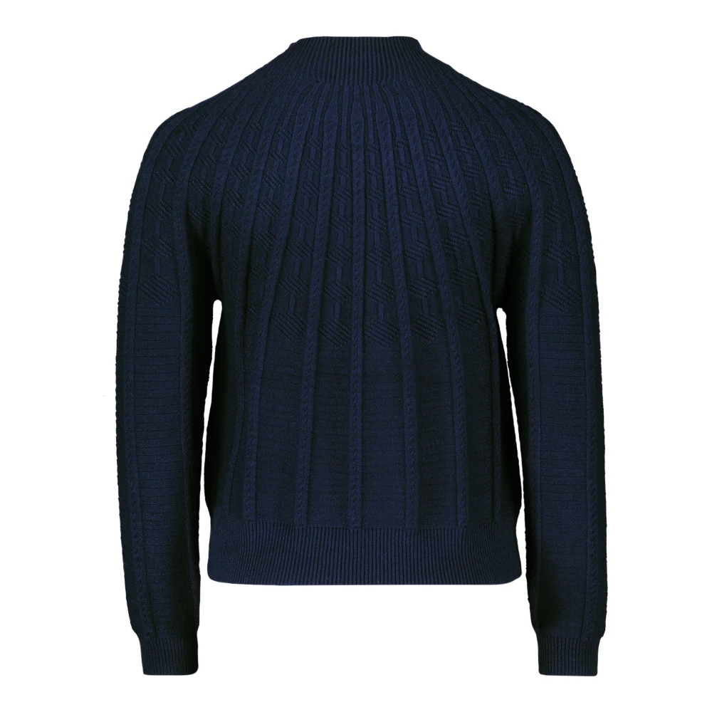 Betty & Co Gebreide trui met opstaande kraag Blue Dames