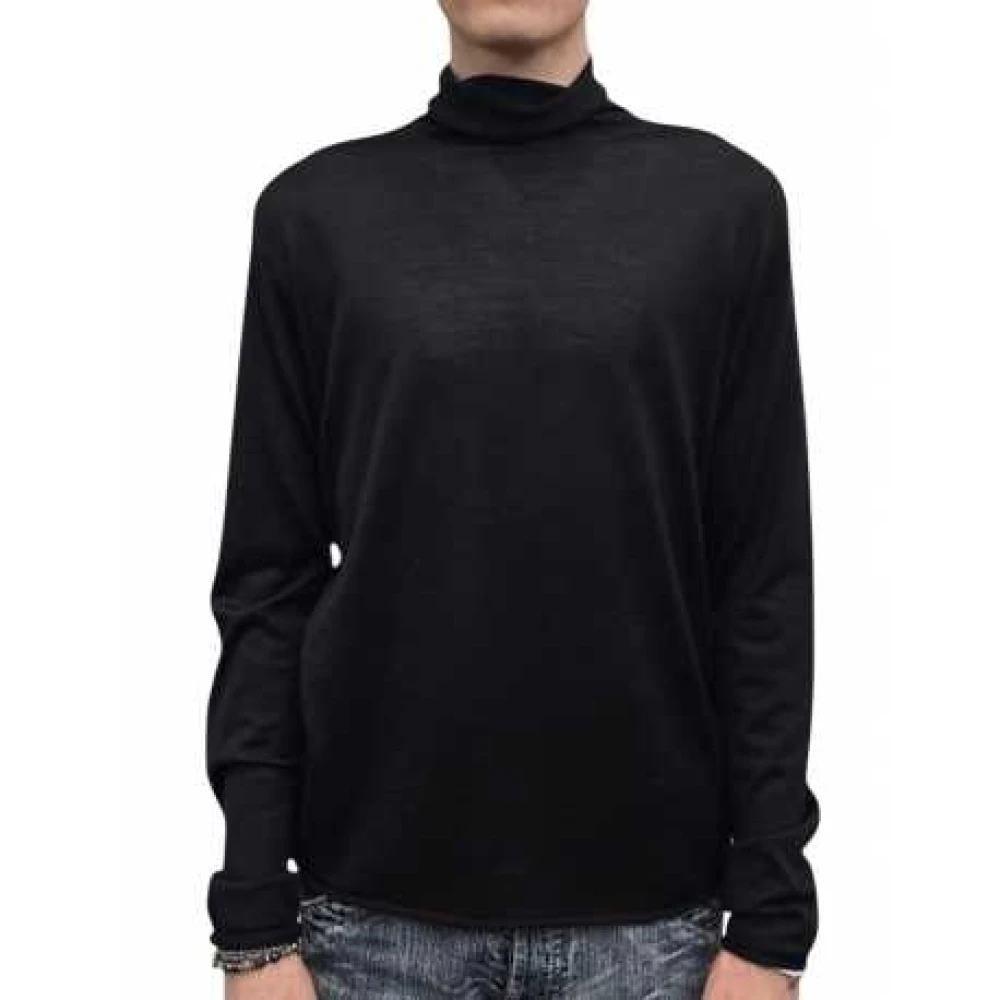 Isabel Benenato Men's Black Turtlenecks, M, Turtleneck Jumper
