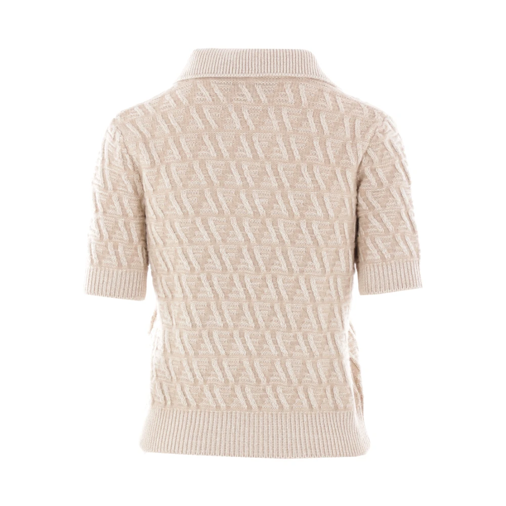 Fendi Diagonaal FF Patroon Beige Sweater Beige Dames