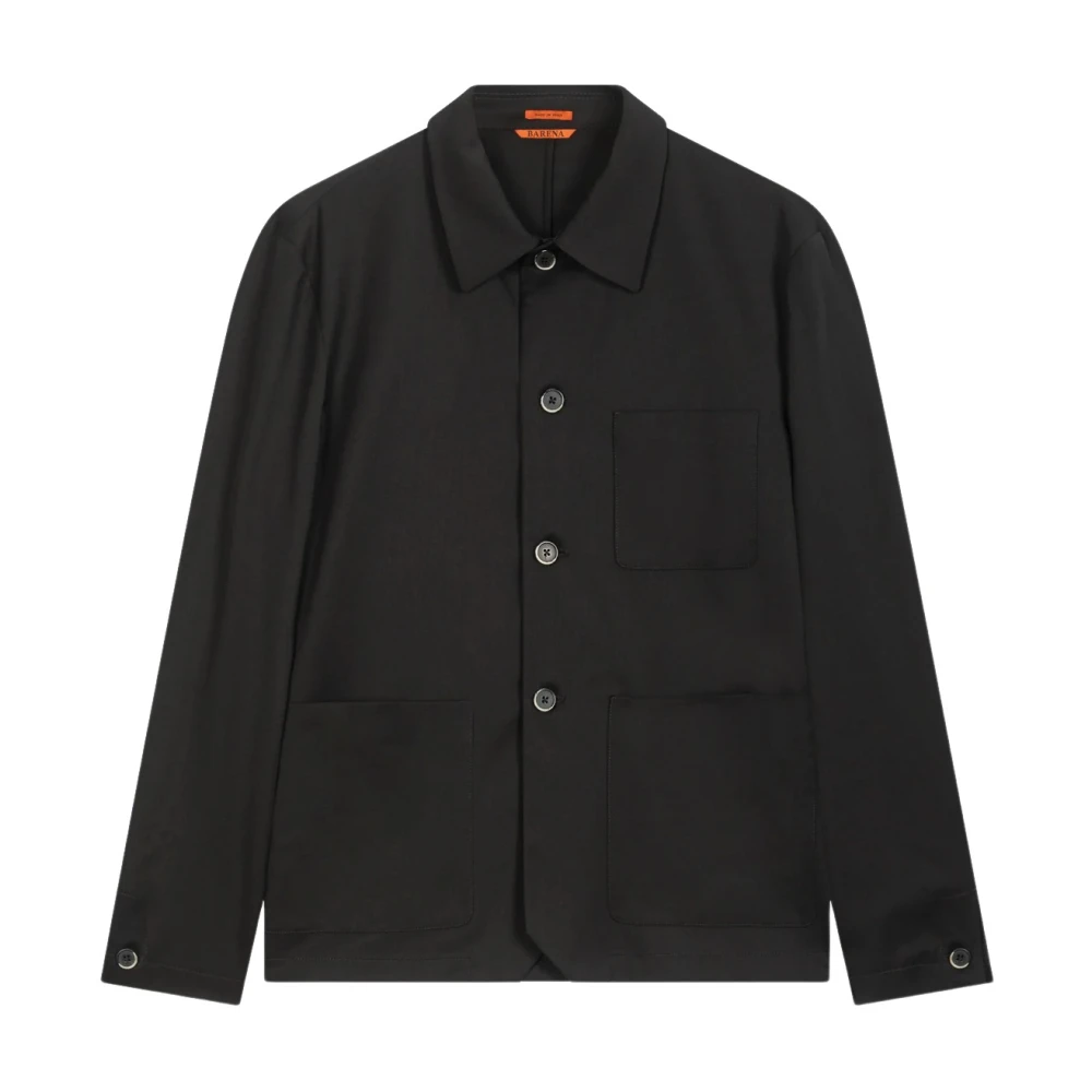 Barena Venezia Men's Black Light Jackets, M, Overshirt