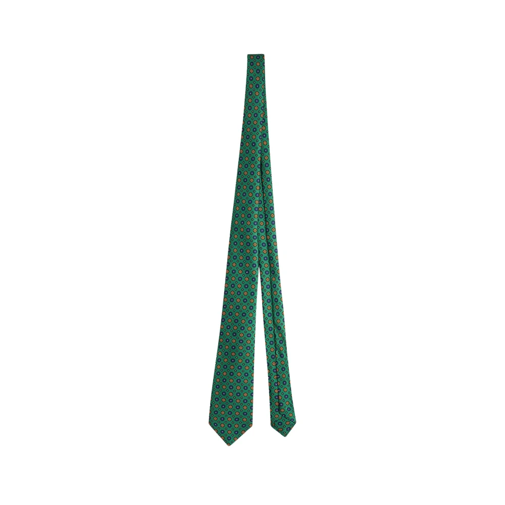 Kiton Handgemaakte Bloe Zijden Stropdas Green Unisex