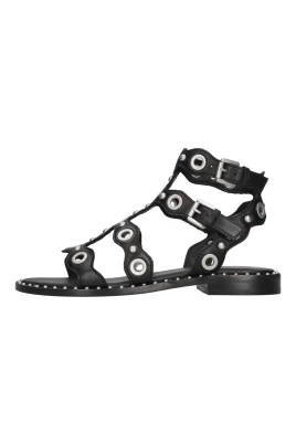 Pop Sandal med Nitar i Platt Modell