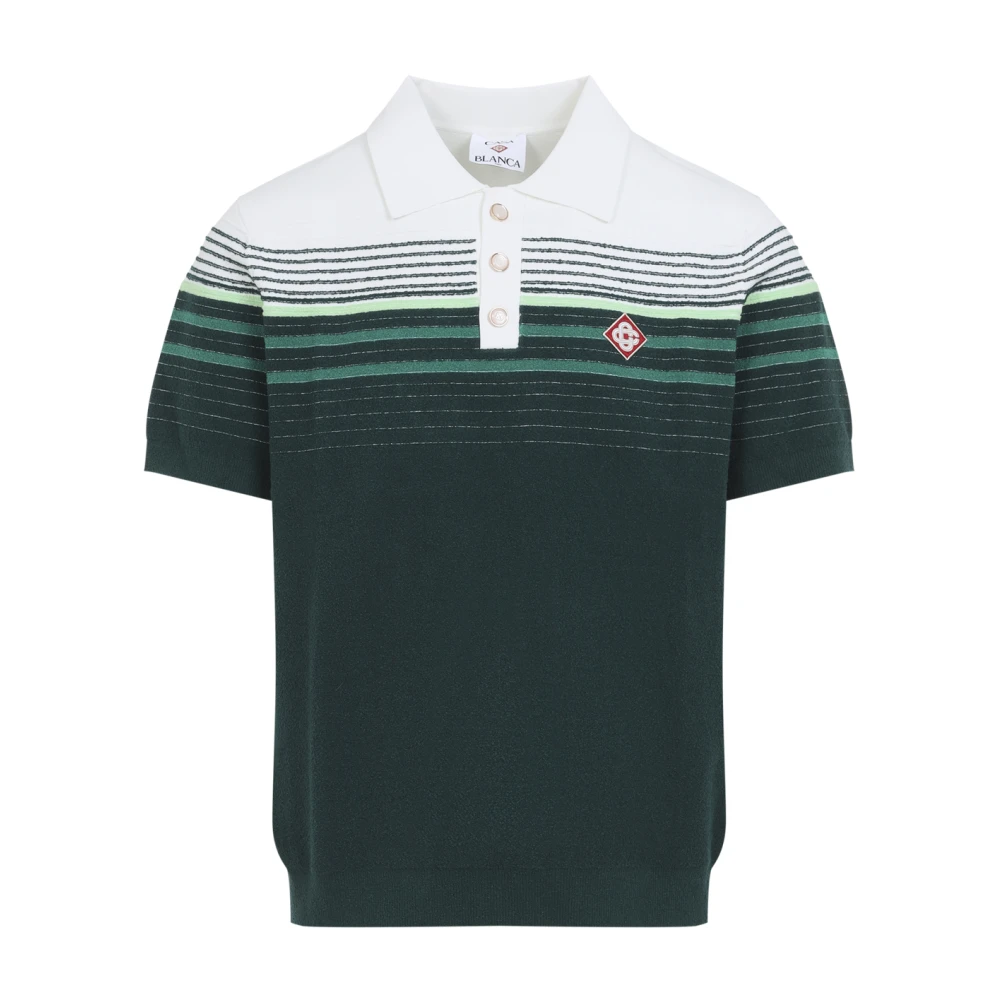 Casablanca Men's Multicolor Boucle Stripe Polo - Polo Shirts - L - Tops