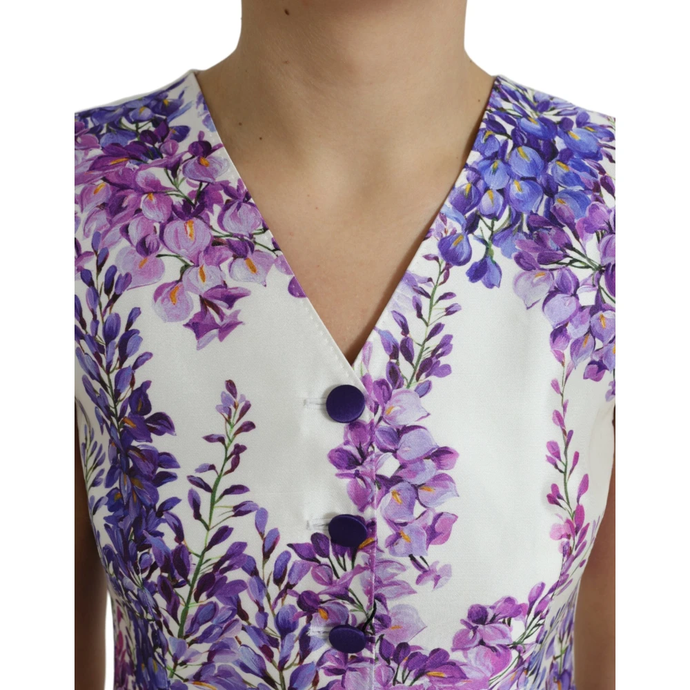 Dolce & Gabbana Elegant Bloemen Zijden Blend Vest Multicolor Dames