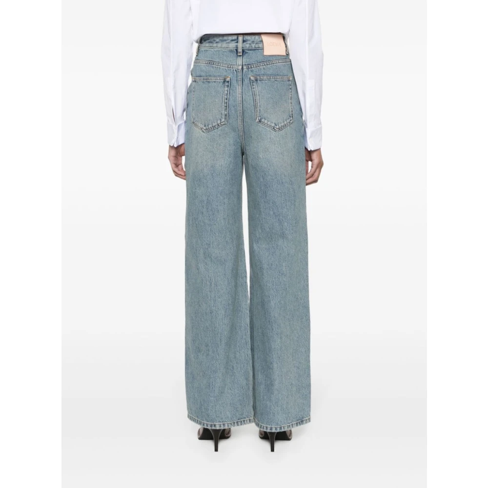 Loewe Hoge Taille Wijde Pijp Jeans Blue Dames