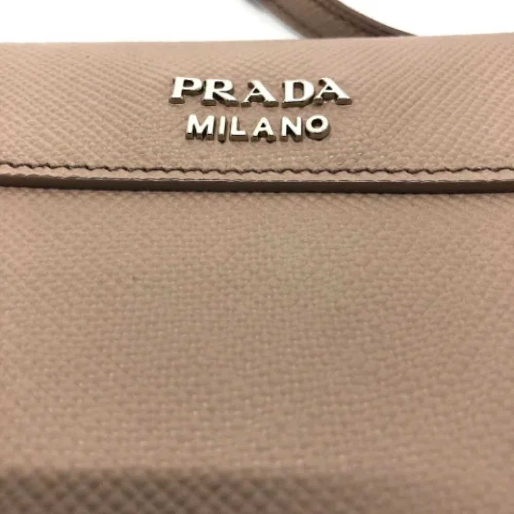 Prada Vintage Pre-owned Leather prada-bags Beige Dames