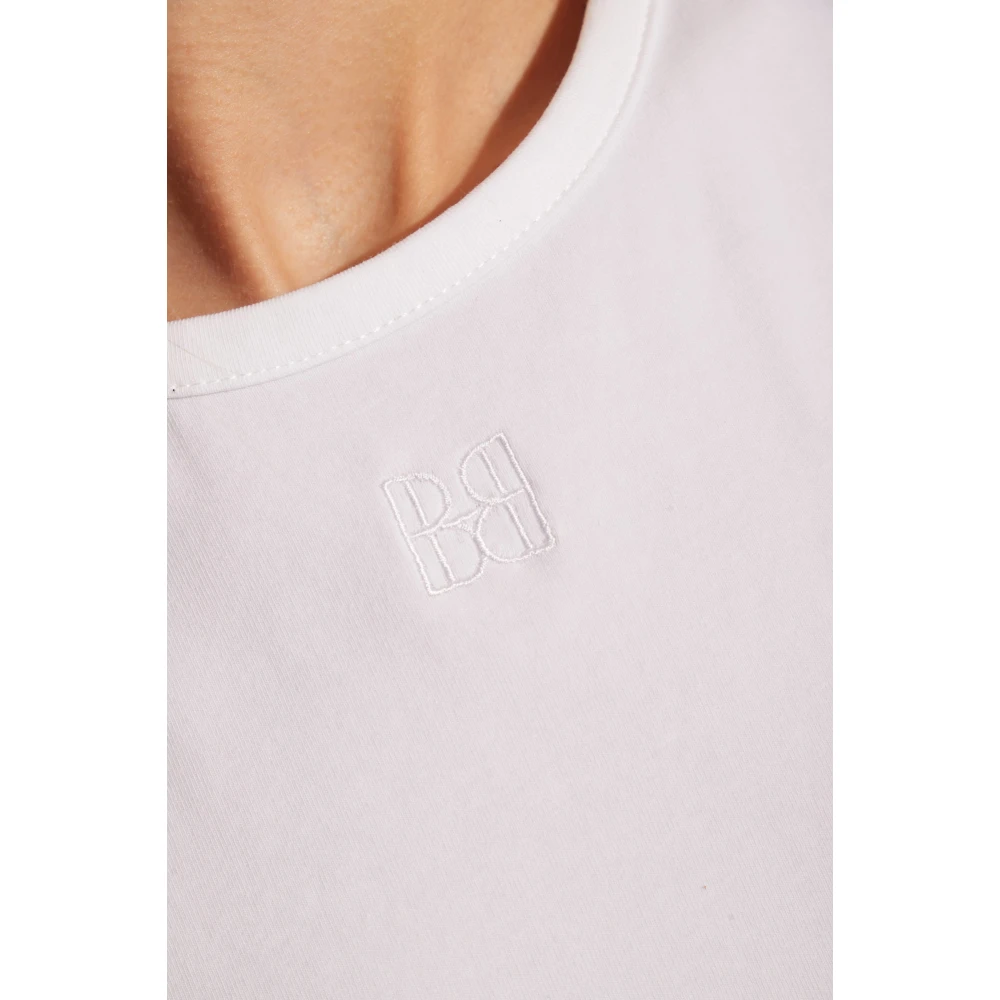 Birgitte Herskind Linea top met logo White Dames