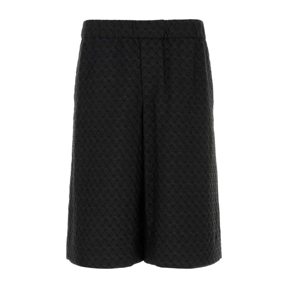 Alexander Mcqueen Black Bermudas, Male, L, Viscose Bermuda Shorts