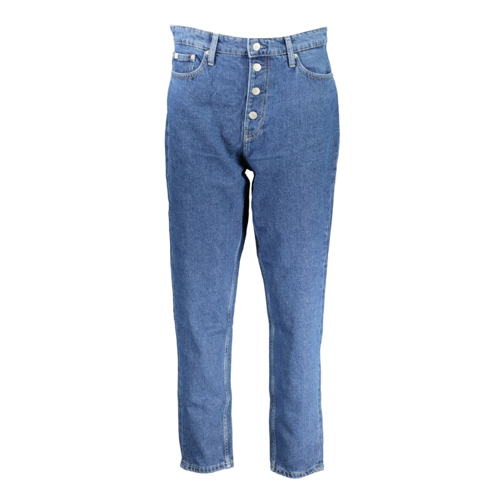 Calvin Klein Women's Blue Slim-Fit Jeans,, Denim Mom Jeans With Logo W29
