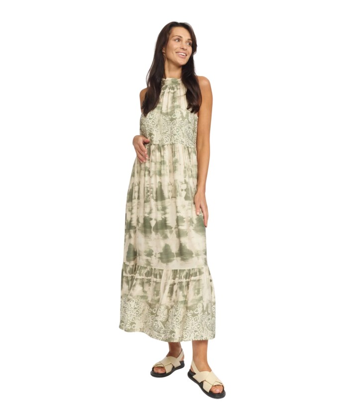 robe-khaki-border-avec-col-a