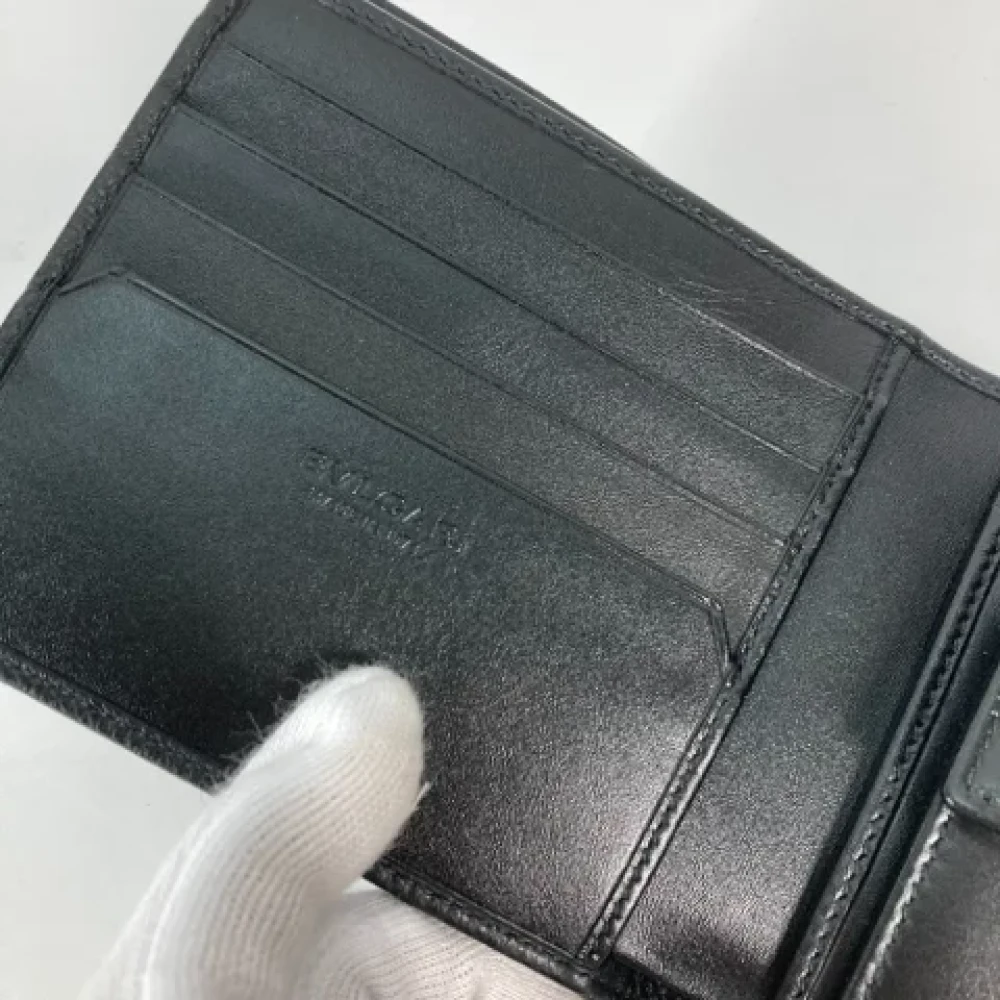 Bvlgari Vintage Pre-owned Leather wallets Black Heren
