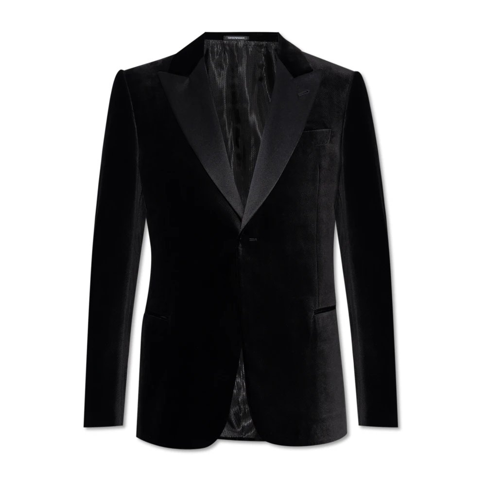 Emporio Armani Fluwelen smokingjasje Black Heren