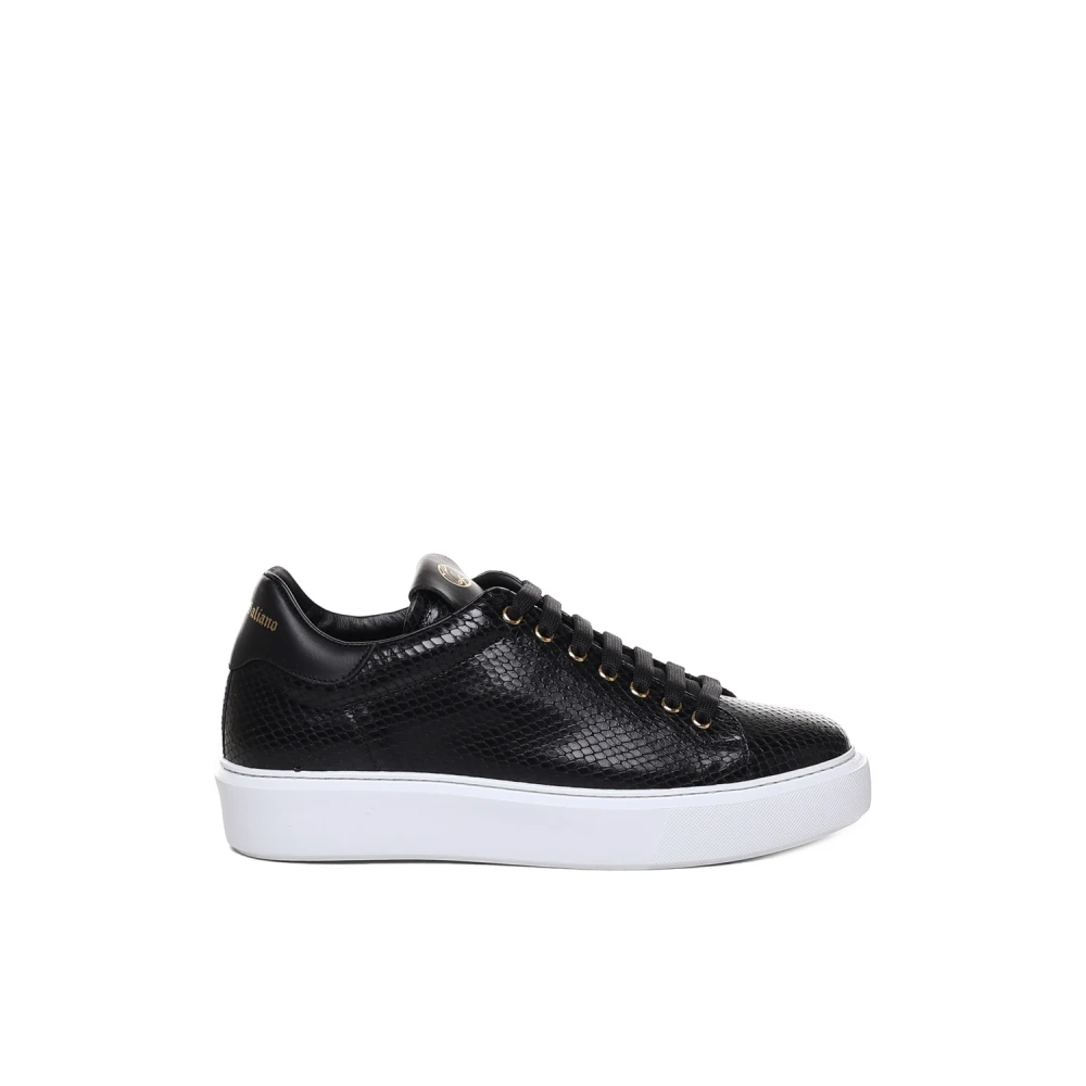 Giuliano Galiano Python-effect Leren Sneakers Heren Schoenen Zwart