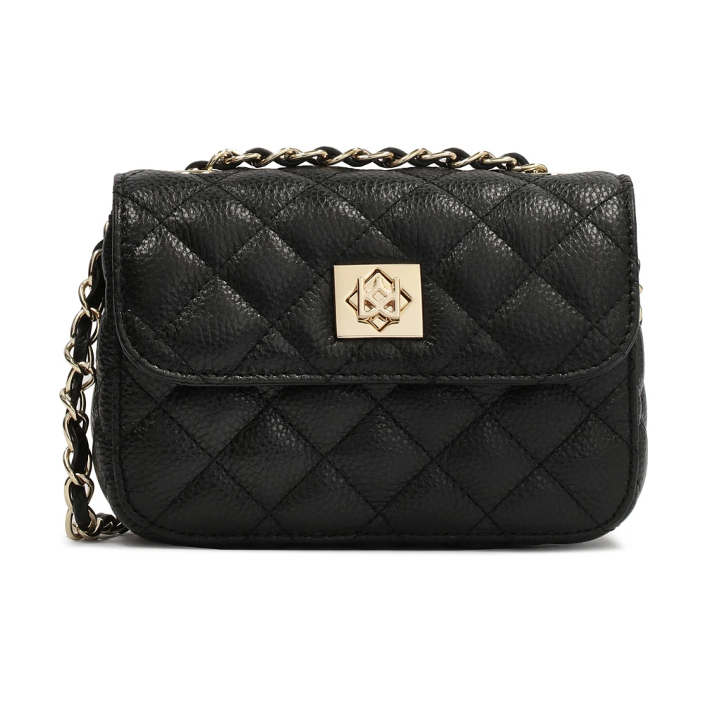 Kazar Gevoerde kleine leren tas met een ketting Black Dames
