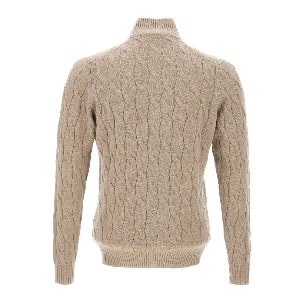 Filippo De Laurentiis Wol Kasjmier Trui Duif Grijs Beige Heren